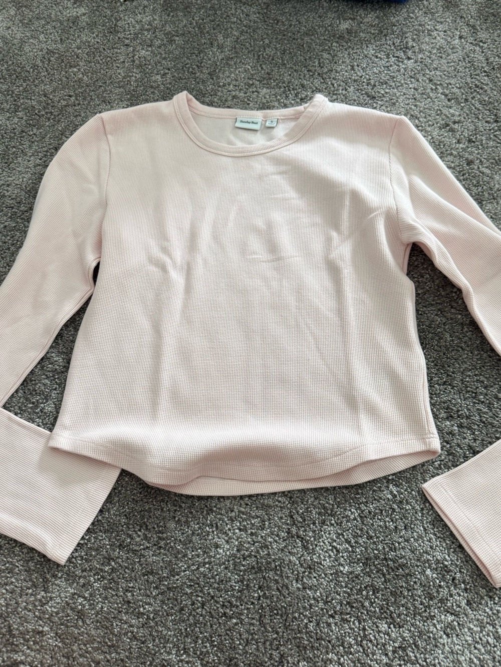 Sunday Best Soft Pink Long Sleeve Waffle